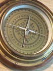 Vtg Brass Compass Desktop Wood Base 6  Navigate Captain Nautical Steampunk Decor