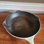 Le Creuset 23 White Enameled Cast Iron Skillet 9    Fry Frying Pan France Vintage  