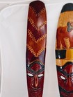 2 Vintage African Tribal Art Hand Carved   Painted Wood Face Mask  22     23 