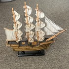 Vintage Wooden Ship Model Sail Boat Clipper Siglo Xix Nautical 33 x24 