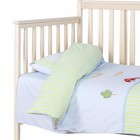 Baby Bedding Set 2-piece     100  Cotton Poplin Toddler Duvet Cover Crib Blue Car