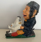 Vintage Cast Iron Toy Mechanical Bank  Irishman   His Pig  8  Tall 