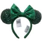 Disney- Parks Christmas Emerald Green Sequin Edition Minnie Mickey Ears Headband