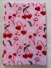 Charlie   Fox Adjustable Fabric Book Cover Dust Jacket Cherry Hearts Pink Size 9