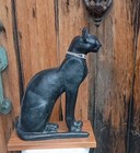 13  Egyptian Goddess Black Cat Mid Century Concrete     Very Rare Type 10lbs