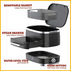 Hot Dog Steamer With Bun Warmer     Electric Food Steamer For 24 Hot Dogs   12 Bun