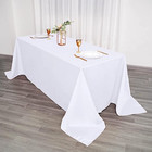 90x132-inch White Rectangle Polyester Tablecloth Table Cover Linens For Wedding