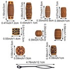 50pcs Wooden Hair Jewelry For Braids  Tube Beads Locs Brown 