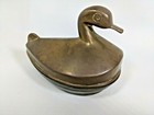 Vintage Brass Duck Bird Covered Bowl Trinket Jewelry Box Container With  Lid