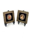 Print Antique Pair Victorian Style In Ornate Design Frame   Velvet 
