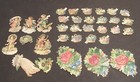 Lot Small Antique Victorian Embossed Die Cut Scraps Cherubs   Flower Baskets