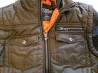 Hard Edge Men s Puffer Bomber Green gray Full Zip Jacket Hooded Size L