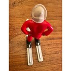 Vtg Barclay   Manoil Skier Female Red Green Winter Lead Figure Dimestore - Wow 