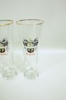 Duvel 8  Pilsner Beer Glass Brewery Used Gold Rim - Set Of 5