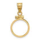 Gold Coin Bezel Pendant Mounting In 10k Yellow Gold - 13mm - 39 5mm Coin Size
