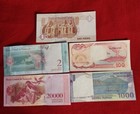 Mixed Lot 5 Different World Paper Money Banknotes Currency Foreign  Unc
