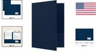 High-quality Presentation Folders - Two Pocket - Dark Blue Linen - 10 Qty