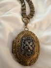 Price Reduced  Victorian Mourning Locket W Book Style Etched Chain