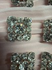 Vintage Square Rhinestones Set Of 6 Six Matching Buttons Diamond Glittery Lot