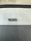 Tumi For Delta  Small Pouch Zipper Soft Sided Travel Case Toiletry Bag Gray