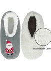 Fuzzy Slipper Socks For Women Funny House Slippers 7-8 5 1 Pair Christmas Grey