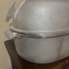 Vintage Turkey Roaster Hammered Aluminum Dutch Oven 19 w handles  Inside 16 