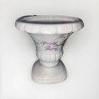 Vintage French Country White Porcelain Footed Urn planter Pink Roses 5in