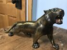 Tiger Metal Cast Bronze Statue Sculpture Vintage Decor 12    Unique Wild Animal