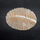 Carved Mother Of Pearl Brooch Vintage Antique Old Clasp Victorian Era