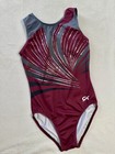 Gk Elite Leotard Gymnastics Burgundy Cute  Back Sequin Bling Sporty Tank Size As