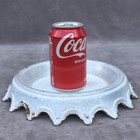 Antique French White Enamel Spittoon Crachoir 1920s Cast Iron Bistro Bowl Rustic