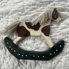 Hand Painted Vintage Rocking Horse Wall Hanging Plaque Cottage Core Nursery Deco