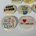 Vintage Library Reader Reading School Teacher Book Lover 2  Button Pin Lot  11x 