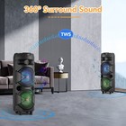 Portable Bluetooth Speaker Dual Subwoofer Party Heavy Bass Sound System W mic