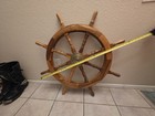 Antique Vintage Maritime Nautical Boat Wooden Ship Wheel 36  Steer Wheel Brass