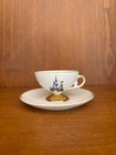 Rare 1960   s Vintage Disneyland Castle Tinkerbell Souvenir Tea Cup   Saucer Set 