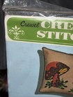 Vtg 70   s Creative Stitchery Pillow Crewel Kit Owl 298 B c Mushroom   Owl Nip Nos