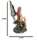 Amy Brown Summer Sunflower Fairy Sitting On Giant Toadstool Mushroom Figurine