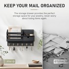 Key And Mail Holder For Wall  Mail Organizer Wall Mount With 6 Hooks And Storage