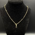 Vintage 12k Gold Filled Pocket Watch Chain Fob Necklace dog Clip  Vtg Amethyst