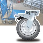 4pcs 8 Inch Dustproof Handling Wheels Fixed brake Heavy Duty Solid Caster Wheels