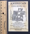 Victorian Trade Card American Sewing Machine Co girl With Sled In Snow Original