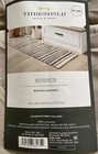 24    X 84    Threshold Runner Woven Rug Ivory Stripe Machine Washable New - B118