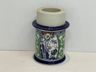 Vintage Cccc Japan Cobalt Blue Ceramic Hand Painted Candle Stick Holder