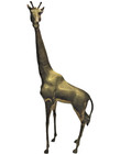 Vintage Mid-century Very Large Ornate Brass Giraffe Statue- 33    Tall -korea-read