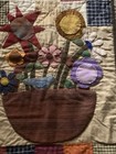 Primitive Handmade Wool Applique Table Runner 5    X  20    Wide Vtg