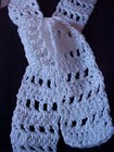 Neck Scarf Childs Baby Hand Knit White 2 1 2 X 45  Poly Blend String Tie Effect