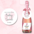 Baby Shower Champagne Tag Favors   Pop   Cheer When Baby s Here   Baby Boy