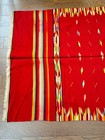 Antique 1930s Serape Saltillo Red Mexican Blanket Hand Woven Wool 43x87 Colors
