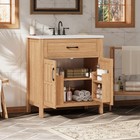 30  Bathroom Vanity Resin Sink  Solid Wood  Adjustable Shelf   Door Organizers